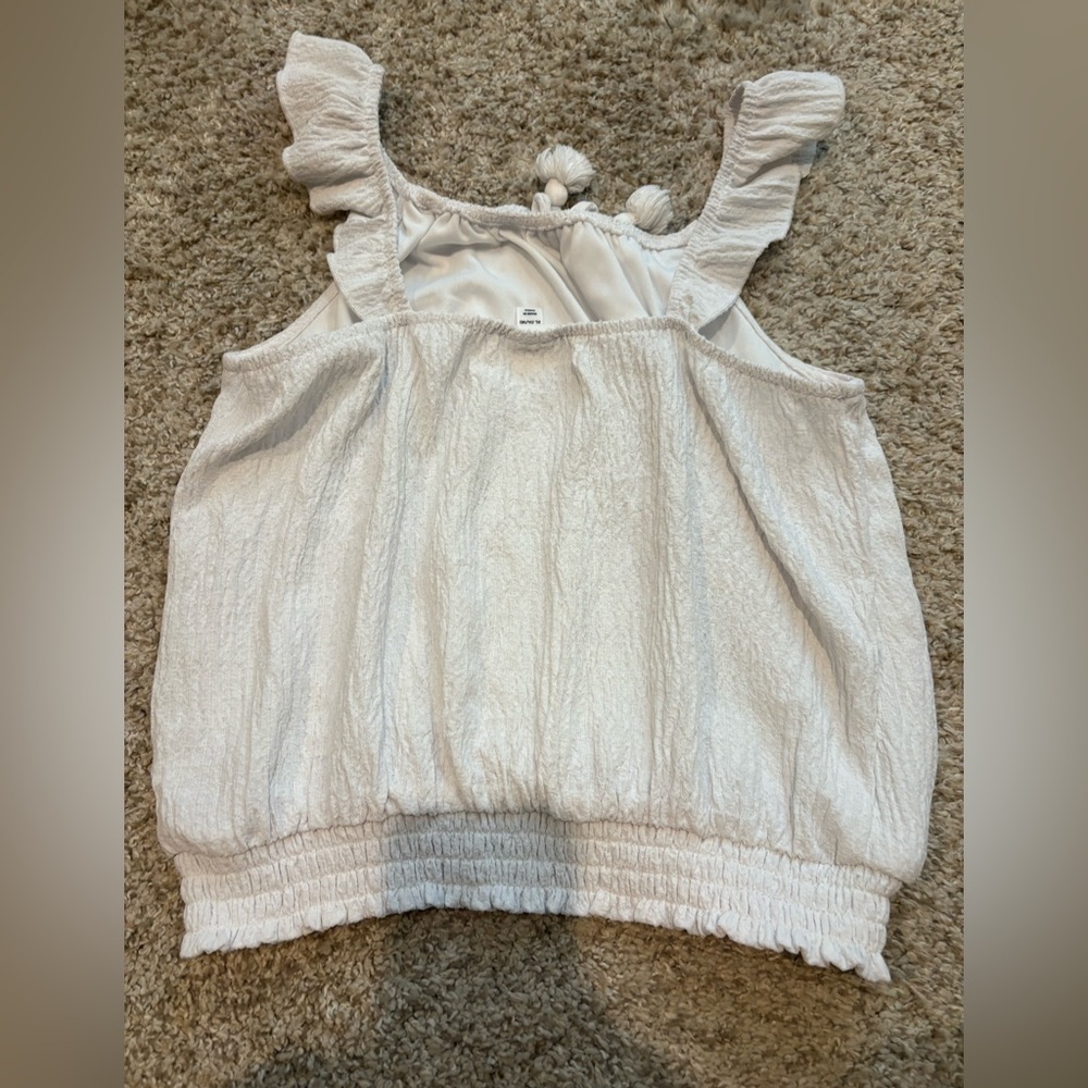 White Ruffle Tank Top - Picture 5 of 6